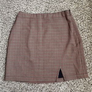 Abercrombie & Fitch Brown Houndstooth Pencil Skirt